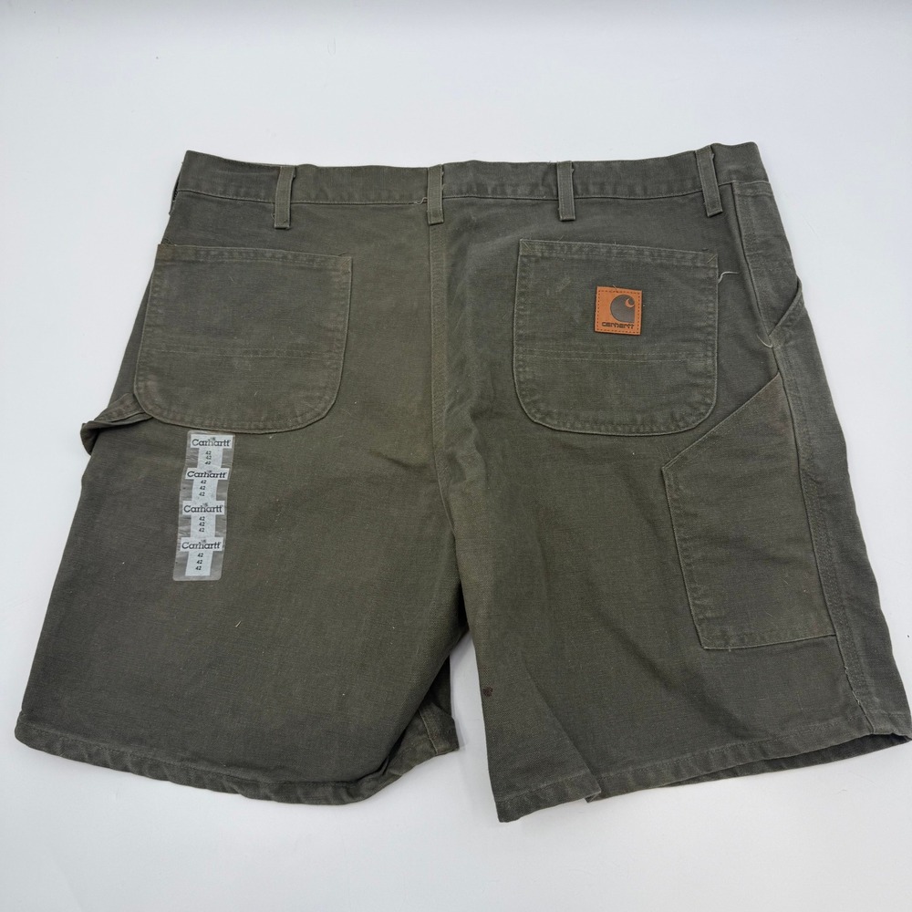 Carhartt Mens 42 Carpenter Shorts Moss Green B25 MOS Canvas Workwear NWOT
